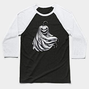 Black and white halloween pumpkin ghost Baseball T-Shirt